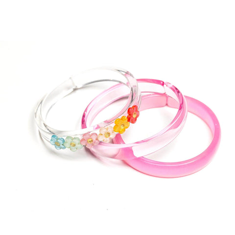 Pearl Flowers & Pink Bangles Set - Lilies & Roses NY