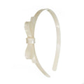 Pearl White Thin Bow Headband - Lilies & Roses NY