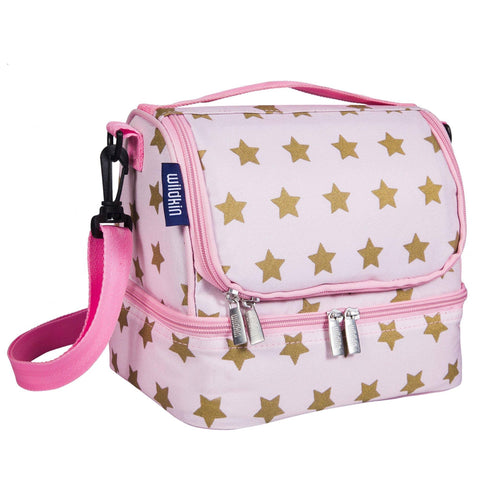 Pink and Gold Stars Two Compartment Lunch Bag - Butterbugboutique