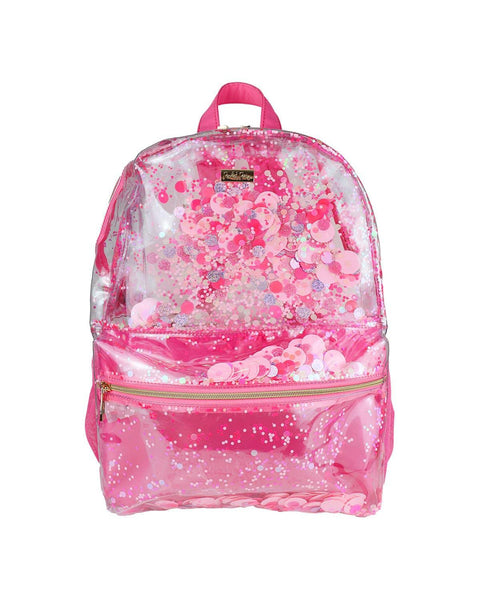 Pink Party Confetti Pink Clear Backpack - Packed Party