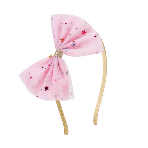 Pink Star Tulle Bow Headband - Sweet Wink