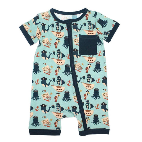 Pirate Bamboo Shorty Romper - Emerson and Friends