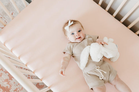 Copper Pearl-Premium Knit Fitted Crib Sheet - Blush-#Butter_Bug_Boutique#