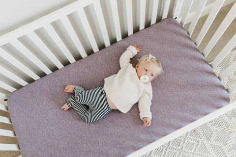 Copper Pearl-Premium Knit Fitted Crib Sheet - Violet-#Butter_Bug_Boutique#