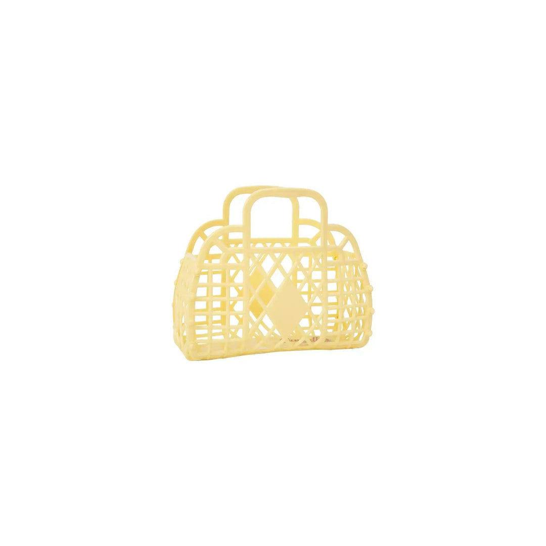 Sun Jellies-Retro Basket Jelly Bag - Mini Yellow-#Butter_Bug_Boutique#