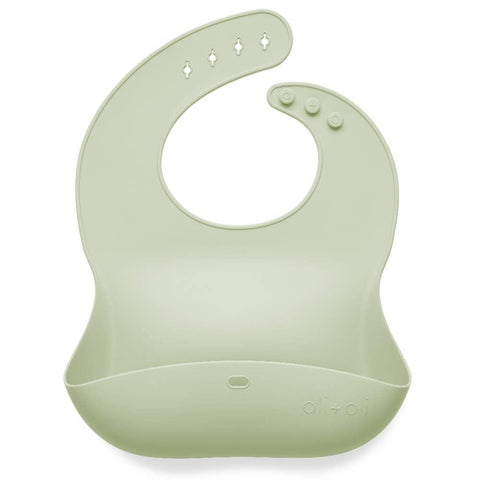 Sage Green Silicone Baby Bib - Butterbugboutique
