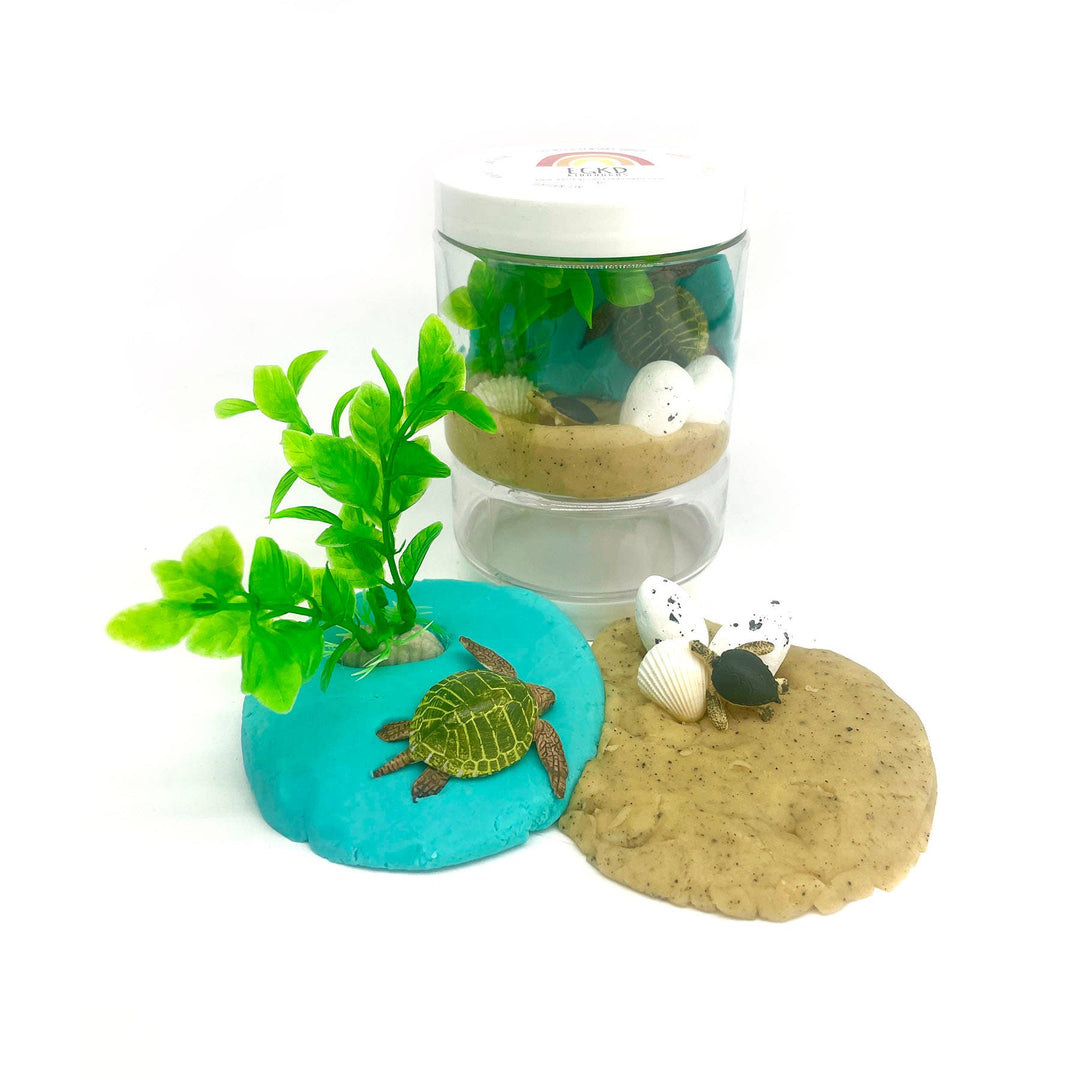 Earth Grown KidDoughs-Sea Turtle (Coconut, Pina Colada Scented) Play Dough-To-Go Kit-#Butter_Bug_Boutique#