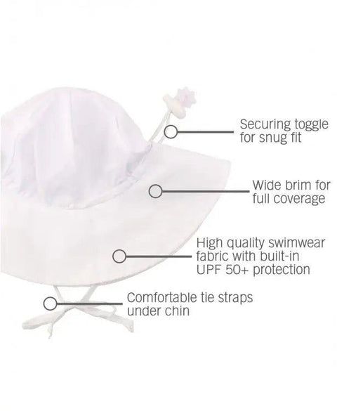 RuffleButts + RuggedButts-RuffleButts RuggedButts Protective Sun Hat - White-#Butter_Bug_Boutique#