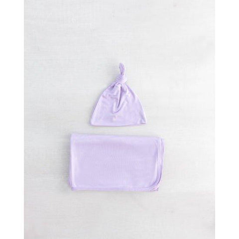 Swaddle Blanket, Hat & Headband Set - Purple - Stroller Society