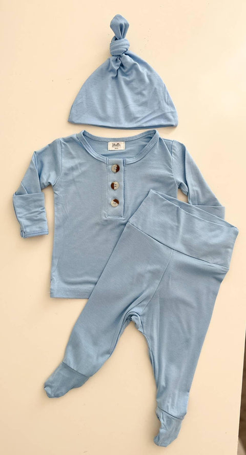 Stroller Society-Take Me Home Set wit Hat - Baby Blue-#Butter_Bug_Boutique#