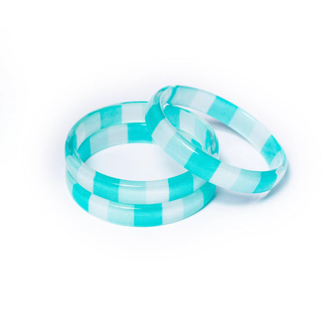 Turquoise Stripes Bangles Set - Lilies & Roses NY