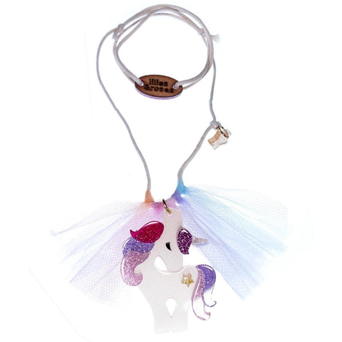 Unicorn Purple Glitter Necklace - Lilies & Roses NY