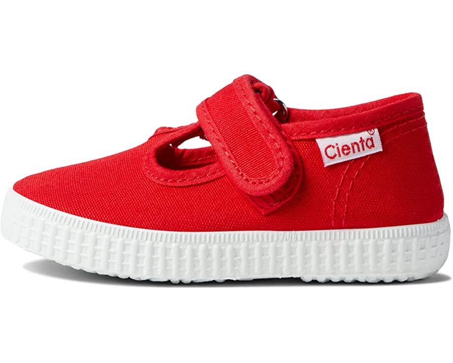 Cienta Shoes-Velcro T-Strap - Red-#Butter_Bug_Boutique#