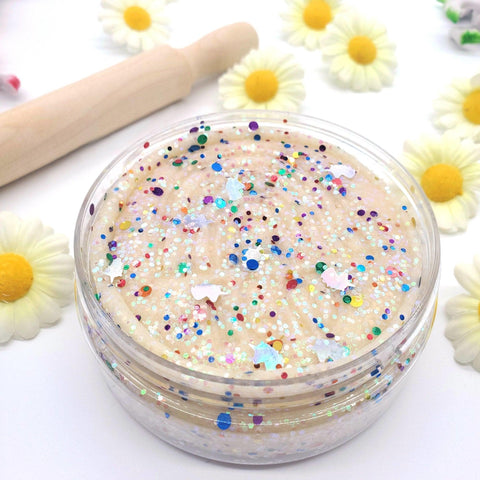 White Unicorn Rainbow Glitter (Vanilla Buttercream) Play Dough - Earth Grown KidDoughs
