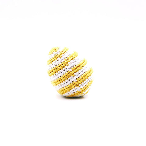 Pebble-Yellow Stripe Easter Egg Rattle-#Butter_Bug_Boutique#